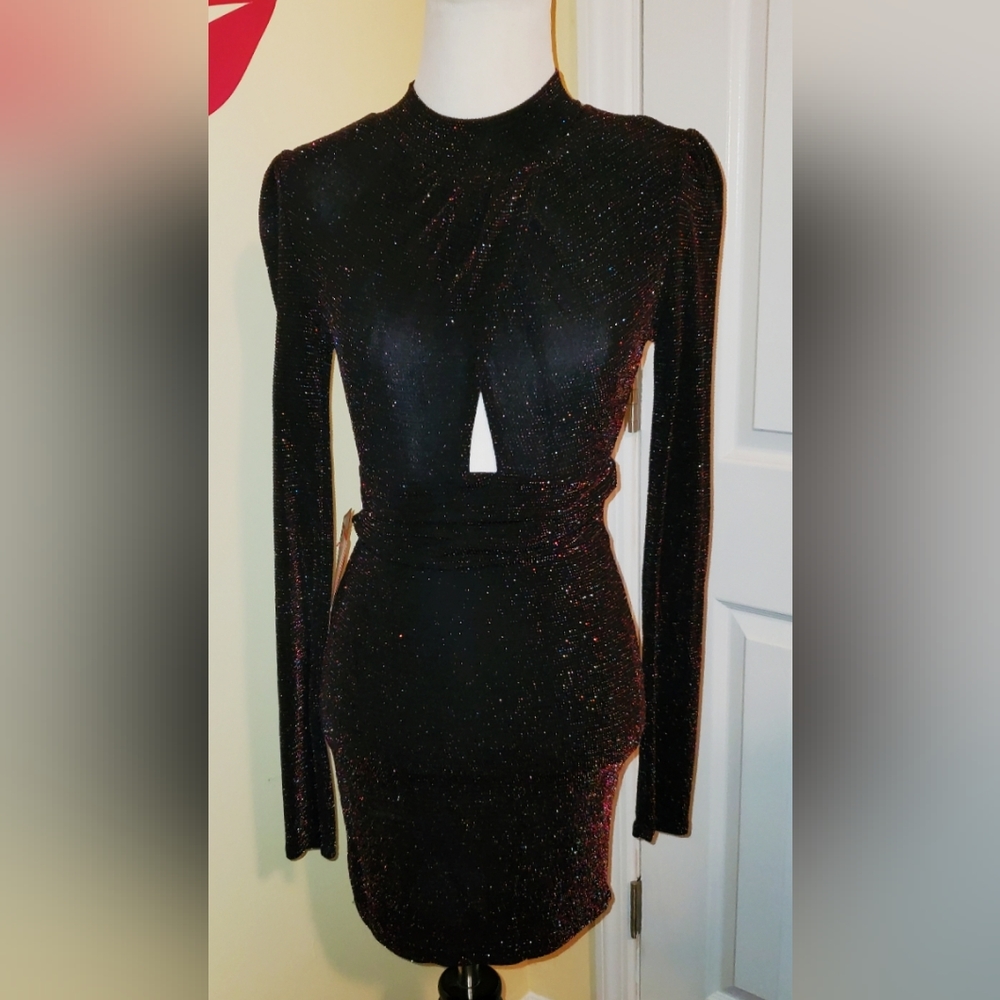 Mystic Black Multi-Color Sparkle Party Dress | Size: Small